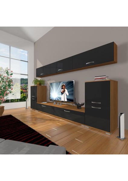 Eko 9 Slm Std Tv Ünitesi Tv Sehpası Ceviz Siyah