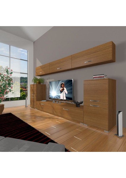 Eko 9 Slm Std Tv Ünitesi Tv Sehpası Naturel Ceviz