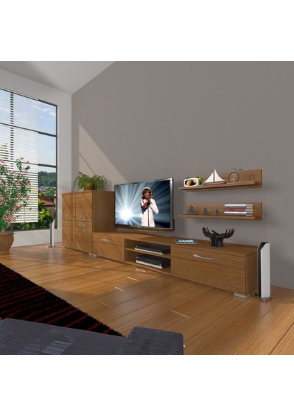 Eko On Mdf Dvd Tv Ünitesi Tv Sehpası Naturel Ceviz