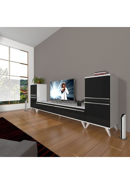 Eko On2 Mdf Std Retro Tv Ünitesi Tv Sehpası Beyaz Siyah