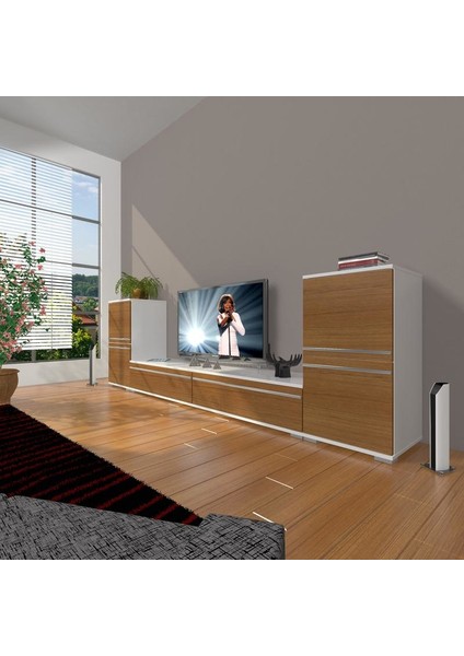 Eko On2 Mdf Std Tv Ünitesi Tv Sehpası Beyaz Ceviz