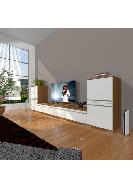 Eko On2 Mdf Std Tv Ünitesi Tv Sehpası Ceviz Beyaz
