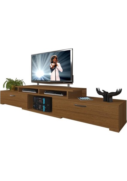 Flex130 MDF Tv Ünitesi Tv Sehpası Naturel Ceviz