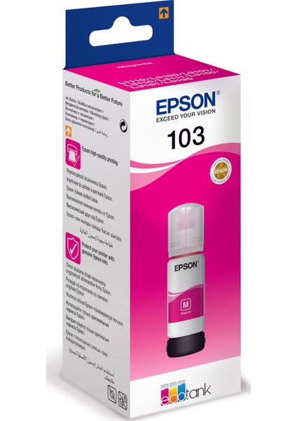 103 EcoTank  65 Ml Pembe ( Magenta ) Mürekkep Kartuş C13T00S34A