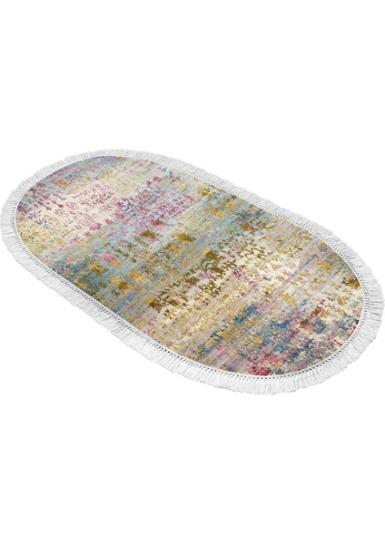 İnci Dijital Saçaklı Yıkanabilir Kaymaz Taban Halı Oval 1895 Desen 1 160 X 230 modelleri