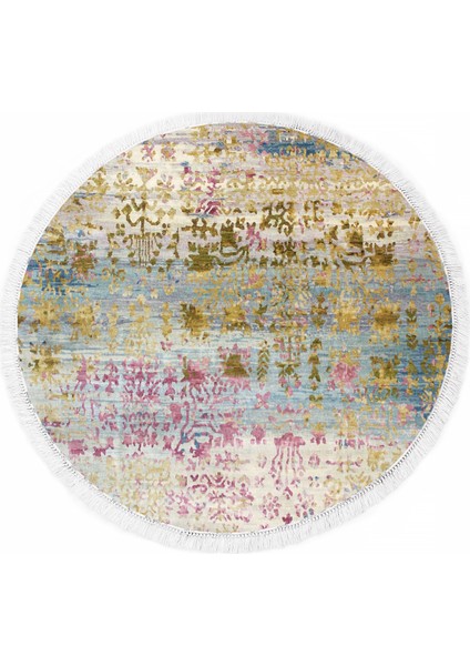 İnci Dijital Saçaklı Yıkanabilir Kaymaz Taban Halı Yuvarlak 1895 160 x 160 fiyatları