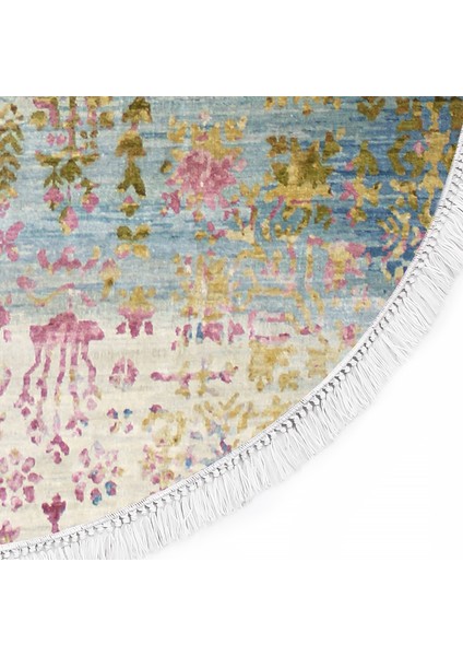 İnci Dijital Saçaklı Yıkanabilir Kaymaz Taban Halı Yuvarlak 1895 160 x 160 fırsatları