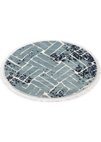 İnci Dijital Saçaklı Yıkanabilir Kaymaz Taban Halı Yuvarlak 1904 160 x 160 modelleri