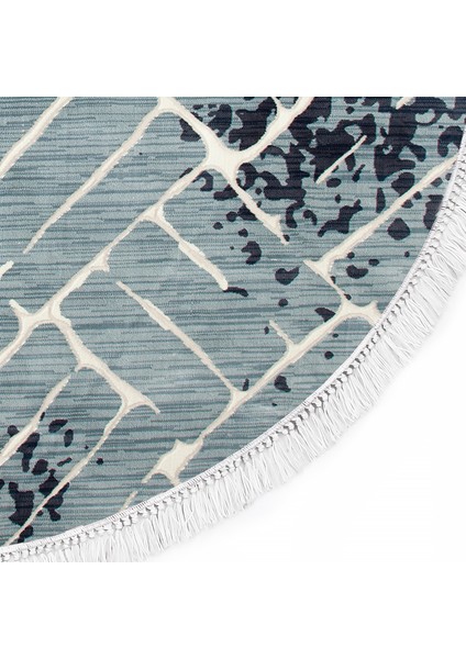 İnci Dijital Saçaklı Yıkanabilir Kaymaz Taban Halı Yuvarlak 1904 160 x 160 fırsatları