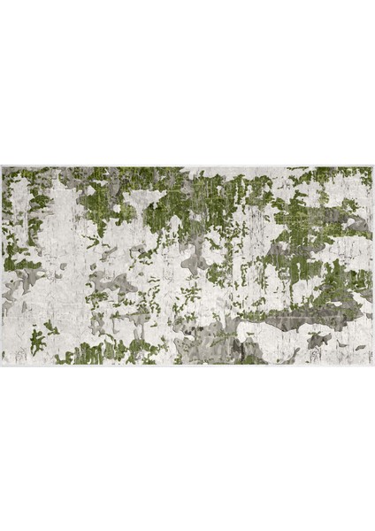 İpek Saçaksız Yıkanabilir Kaymaz Taban Halı 7003 Yeşil 80X120