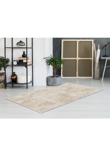 İpek Saçaksız Yıkanabilir Kaymaz Taban Yolluk Halı 2092 Krem 80X200