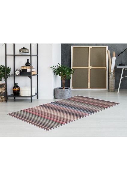 İpek Saçaksız Yıkanabilir Kaymaz Taban Yolluk Halı 2121 Renkli 80X200