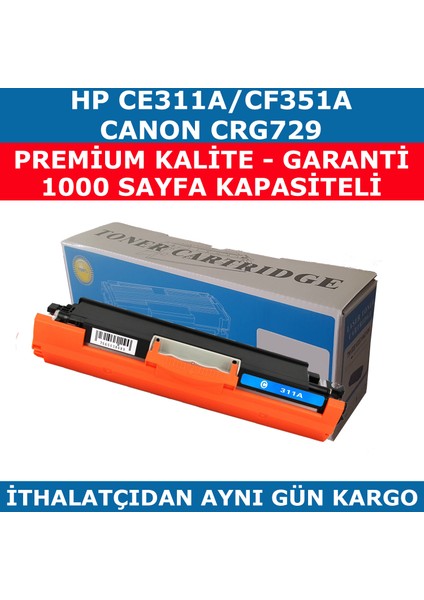 Hp 126A-Ce311A-130A-Cf351A Mavi Muadil Toner Crg729