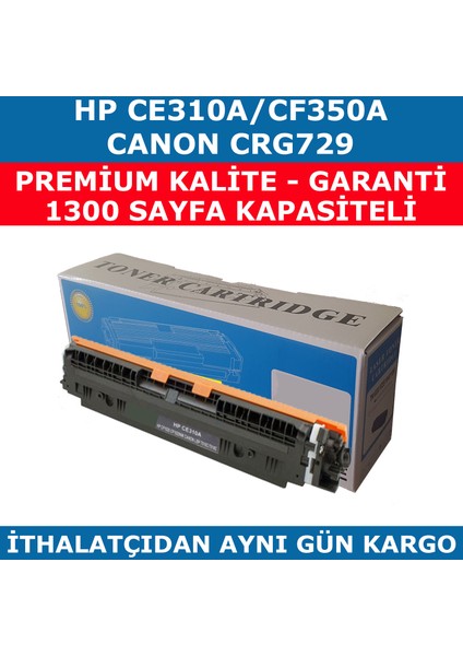 Hp 126A-Ce310A-130A-Cf350A 1.300 Siyah Muadil Toner Crg729