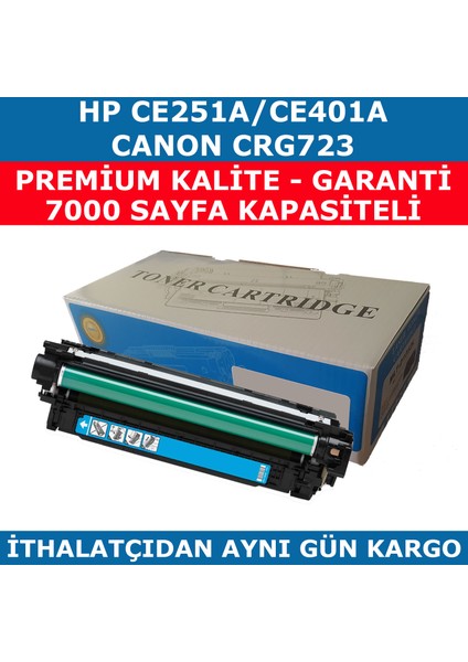 Hp 504A-Ce251A 7.000 Mavi Muadil Toner 507A-Ce401A-Crg723 fiyatları