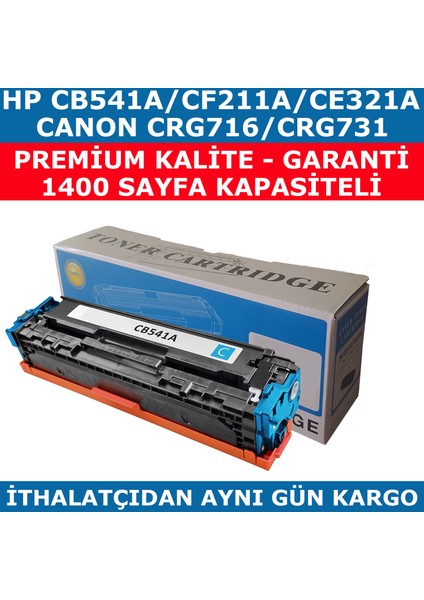 Hp 125A - Cb541A Mavi Muadil Toner Cf211A - Ce321A - Crg716 - Crg731 fiyatları
