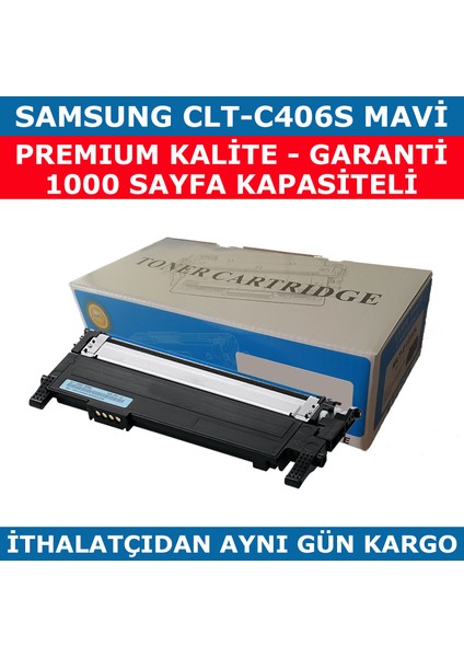 Samsung Clp365-Clp360-Clt-C406S Mavi Muadil Toner 1.000 fiyatları