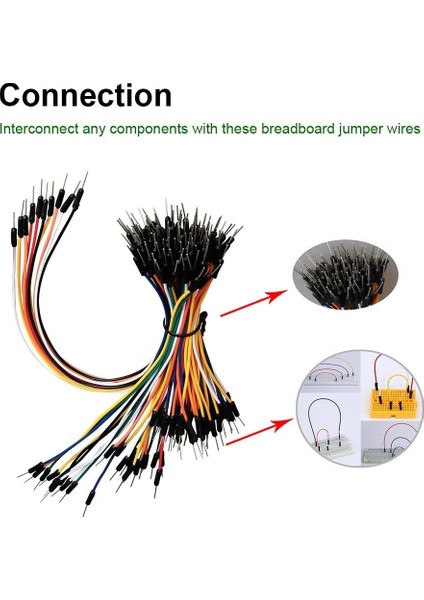 830 pin Breadboard + 65'li Kablo seti + Güç Modülü