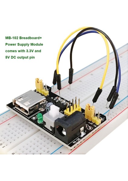 830 pin Breadboard + 65'li Kablo seti + Güç Modülü