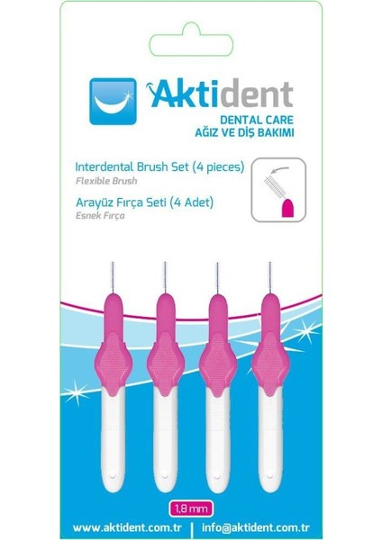 (Oridima )Arayüz Fırçası 1.8 mm Pembe 4 Adet