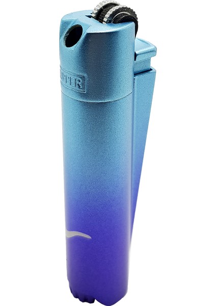 Clipper Yandan Yanan Mat Mavi Metal Pipo Çakmağı Çakmak Py88Mv