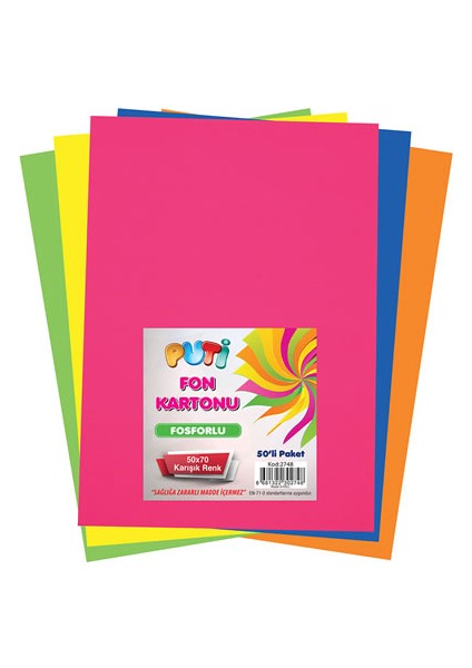 FOSFORLU FON KARTONU 50X70 CM TURUNCU 10'LU