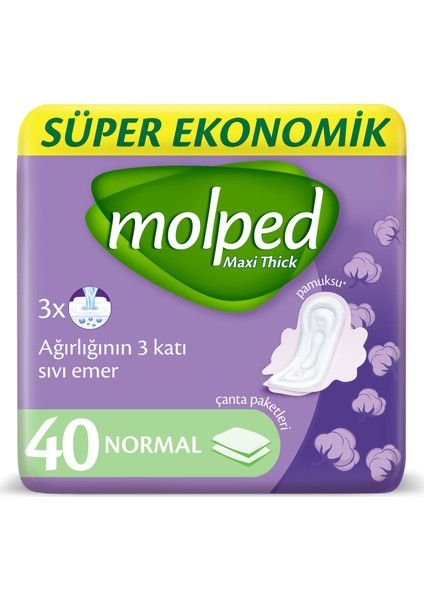 Kalın Ped Tekli Sargılı Paket Normal Süper Ekonomik 40 Adet