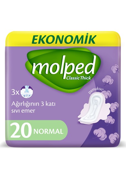 Kalın Ped Klasik Normal Ekonomik 20 Adet