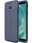 Samsung Galaxy J4 Core Kılıf Deri Dokulu Silikon Lacivert 2