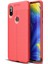 Xiaomi Mi Mix 3 Kılıf Deri Dokulu Silikon Kırmızı 2