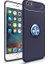 iPhone 6/6S Kılıf Standlı Yüzüklü Mıknatıslı Kılıf + 9H Esnek Nano Cam Lacivert 1