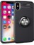 iPhone XS Max 6.5 Kılıf Standlı Yüzüklü Mıknatıslı Kılıf + 9H Esnek Nano Cam Siyah 1