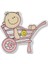 12 Adet 8 x 8 cm Ahşap Sticker El Arabasında Bebek 1