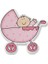 12 Adet Ahşap Sticker Pusette Bebek 8 x 8 cm 1