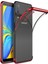 Samsung Galaxy A7 2018 Kılıf Ultra Slim Şeffaf Dört Köşe Lazer Silikon - Kırmızı 1