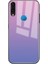 Huawei P20 Lite Kılıf Gökkuşağı Desenli Renkli Friz Kapak + Cam Ekran Koruyucu - Beyaz 1