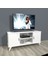 Eko 120 Slm Retro Tv Ünitesi Tv Sehpası Parlak Beyaz 1