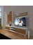 Eko 7 Mdf Dvd Krom Ayaklı Tv Ünitesi Tv Sehpası Beyaz Ceviz 1