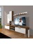Eko 7 Mdf Dvd Krom Ayaklı Tv Ünitesi Tv Sehpası Ceviz Beyaz 1