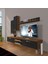 Eko 7 Mdf Dvd Krom Ayaklı Tv Ünitesi Tv Sehpası Ceviz Siyah 1