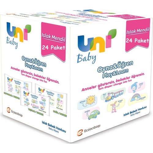 Uni Baby Oyna Öğren Islak Mendil 24lü Fırsat Paketİ 52x24 (1248 Yaprak)