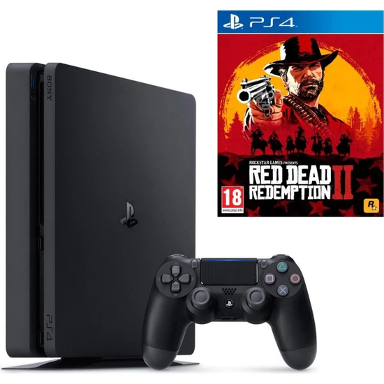 Sony PS4 Slim 500 GB Oyun Konsolu + PS4 Red Dead Redemption 2