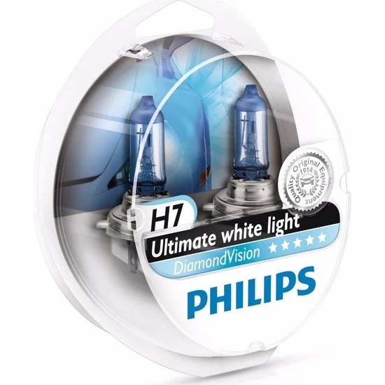 Philips H7 Diamond Vision Beyaz Işık Etkisi 2'li Ampul Seti