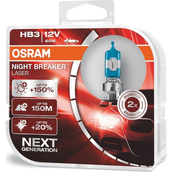 Osram Osram Next Generation Hb3 Night Breaker Laser +%150 12V 60W 2'Li Ampül Set