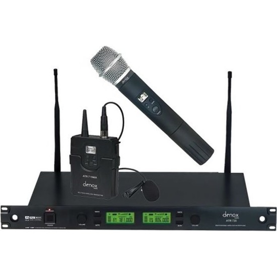 Denox Atr-720 El + Yaka Uhf Band Kablosuz Mikrofon Seti