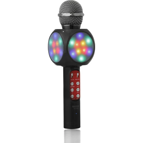 Polygold Bt Tf Usb Led Işıklı Karaoke Mikrofon + Aux Kablo