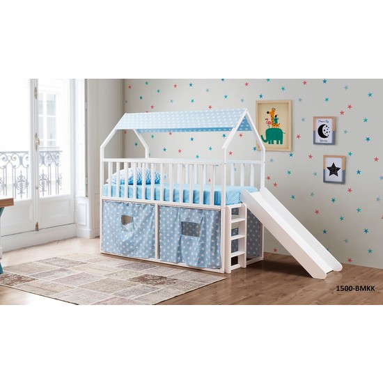 Cadde Yıldız Montessori Kaydıraklı Yatak Mavi 1500 Bmkk