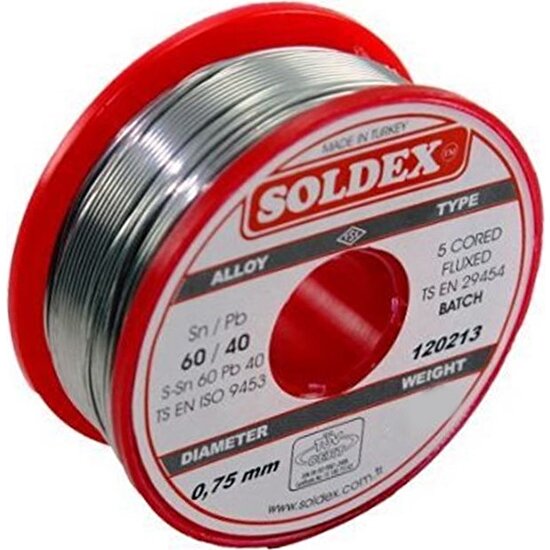 Soldex 100g 0,75mm Lehim Teli %60 Kalay  %40 Kurşun