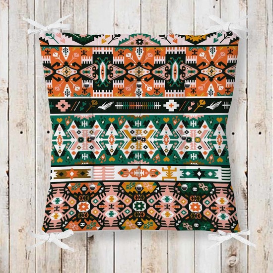 Else Turuncu Otantik Pofidik Kare Sandalye Minderi 40X40Cm Fiyatı