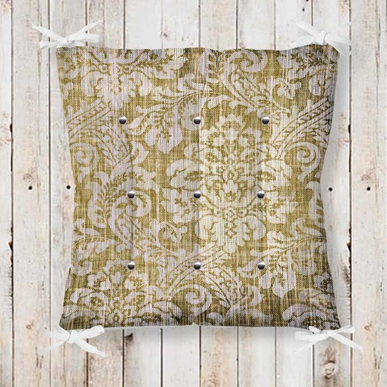 Else Sarı Retro Pofidik Kare Sandalye Minderi 40X40Cm Fiyatı